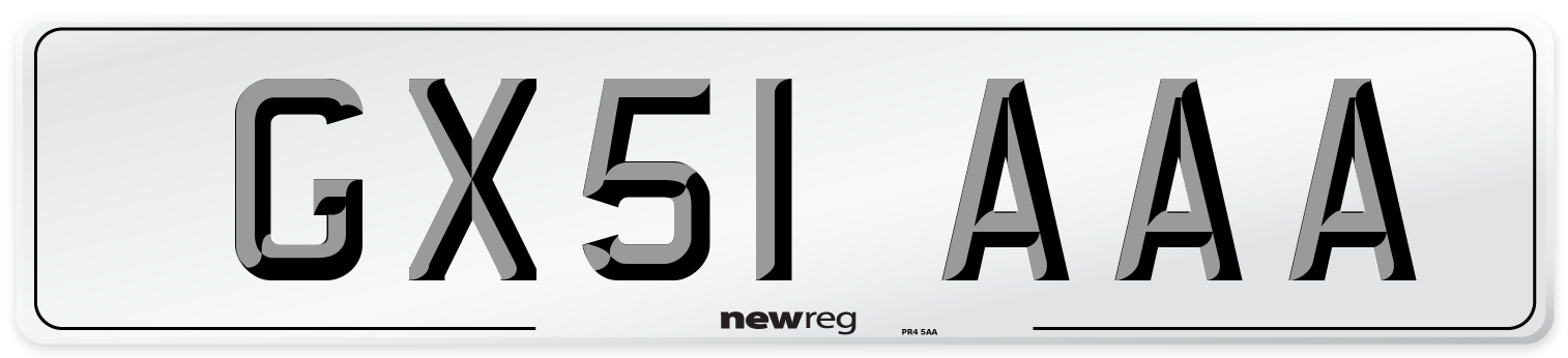 GX51 AAA Number Plate from New Reg